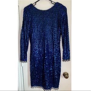 Blue Sequin Lisaro & Co. Dress | Size 14
